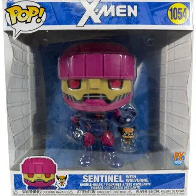 Sale Photo Thumbnail #105: Funko Pop! Marvel X-Men Jumbo Sentinel with Wolverine vinyl bobble-head figure, PX Previews Exclusive #1054, new in original box.