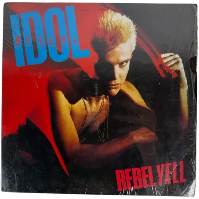 Sale Photo Thumbnail #151: Billy Idol Rebel Yell vinyl LP record album, released in 1983, shown in factory shrink wrap.