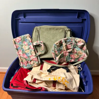 Large Bin Of Bags, Purses And Totes