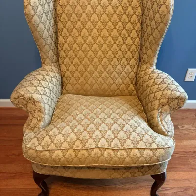 Queen Anne Style Wing Back Chair