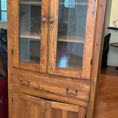 Antique Wooden Farmhouse Cupboard 