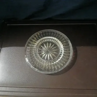 Small Clear Pressed Glass Ashtray or Trinket Dish