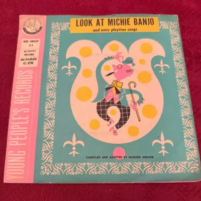Charity Bailey “Look at Michie Banjo” and More Playtime Songs 2-Record 45 RPM Young Peoples Records