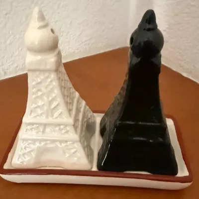 Millennium Gifts Eiffel Tower Salt & Pepper Shaker Set with Tray
