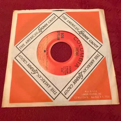 Bob Dylan “Wigwam” / “Copper Kettle (The Pale Moonlight)” 45 RPM Columbia 4-45199 Vintage Vinyl