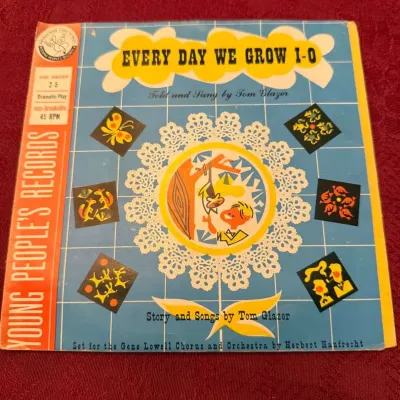 Tom Glazer “Every Day We Grow I-O” 4-Record 45 RPM Young Peoples Records Children’s Set