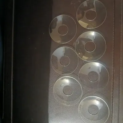 Set of 7 Clear Glass Candle Bobeches / Wax Drip Catchers