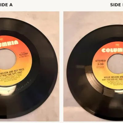 Willie Nelson & Ray Price “Funny How Time Slips Away” | Columbia Stereo 45 RPM 11-11405