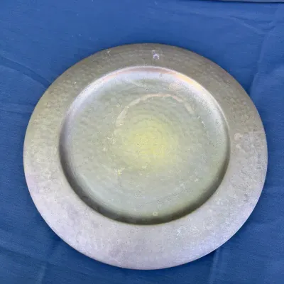 Decorative Crafts Inc. Hammered Brass Tone Charger Plate, Made in India