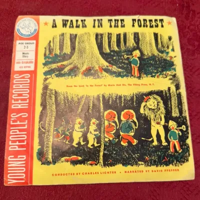 “A Walk in the Forest” Music Story 2-Record 45 RPM Young Peoples Records Vintage Children’s Set