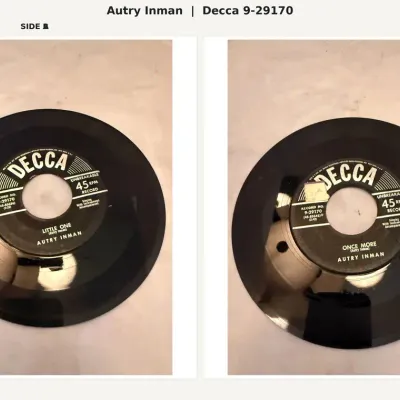 Autry Inman “Little One” / “Once More” Decca 45 RPM 9-29170