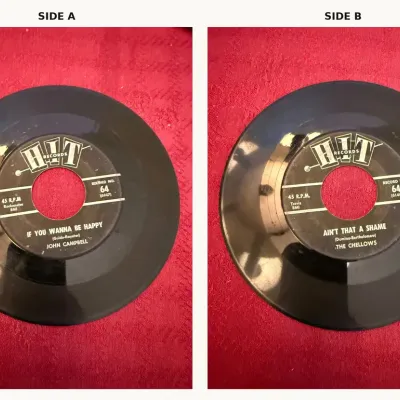 John Campbell “If You Wanna Be Happy” / The Chellows “Ain’t That a Shame” HIFI Records No. 64, 45 RP