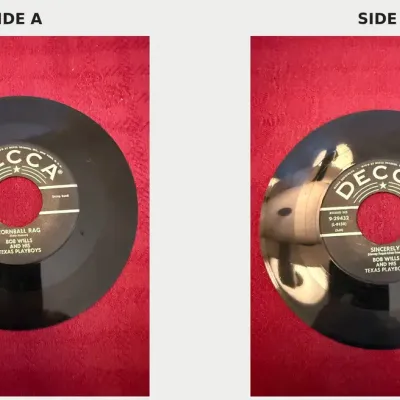 Bob Wills and His Texas Playboys “Cornball Rag” / “Sincerely” Decca 9-29432 45 RPM