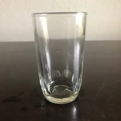 Vintage Clear Glass Tumbler, Heavy Base, Approx. 5" Tall