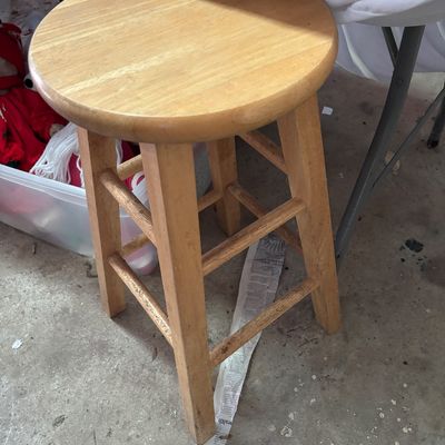 Sale Photo Thumbnail #5: Simple light-finish wooden stool