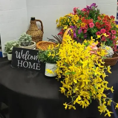 Baskets And Artificial Flowers