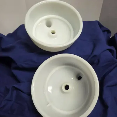 Sunbeam Mixmaster Milk Glass Juicer Attachment Bowls