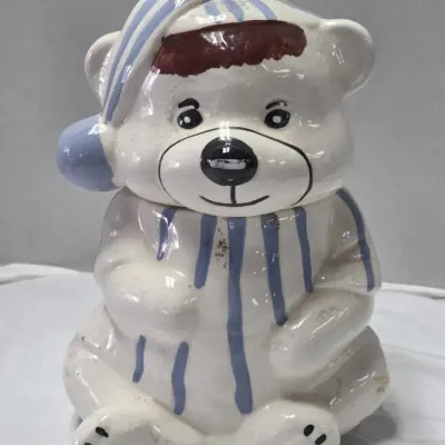 Vintage Ceramic "Sleepy Time" Teddy Bear Cookie Jar
