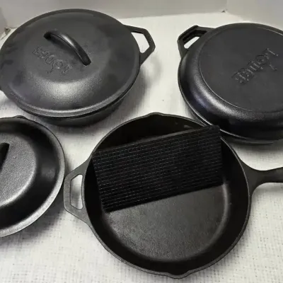 Lodge Cast Iron Pans & Blackstone Press!