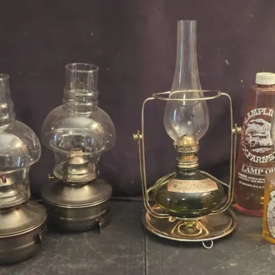 Vintage Oil Lamps And Oil