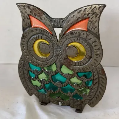 Stained Glass Owl Napkin Holder 
