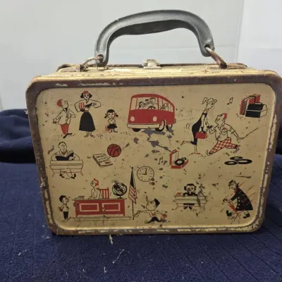 vintage 1950s "School Days" Metal Lunch Box