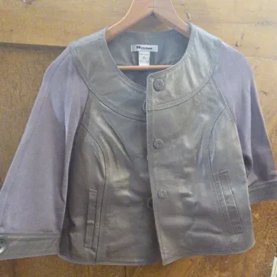 Women's Nygard Grey Leather Jacket