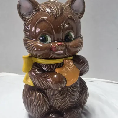 Vintage Mid-Century Ceramic Cat Cookie Jar
