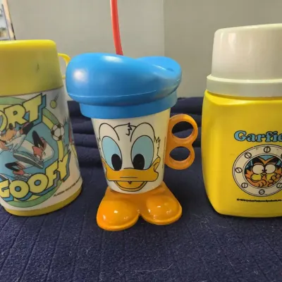 Vintage Goofy, Donald Duck & Garfield Thermos/Cup