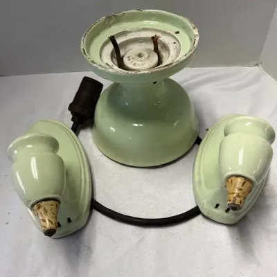 Vintage Green Ceramic Light Fixtures