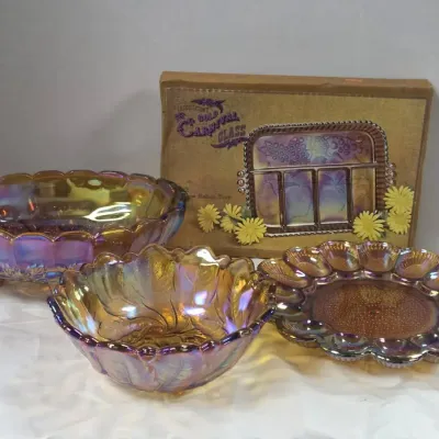 Irdescent Gold Carnival Glass Lot