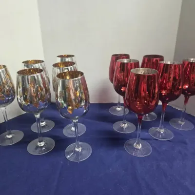 Beautifully Themed Metallic Wine Glasses 