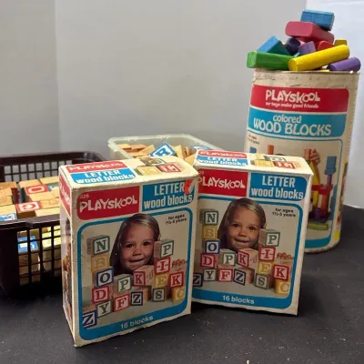 Vintage Playskool Wooden Letter Blocks
