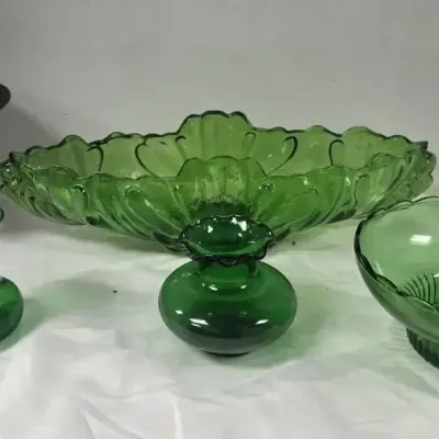 Green & Black Glassware