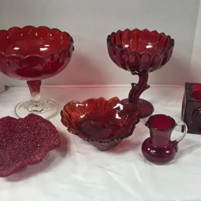 Red Glassware Lot