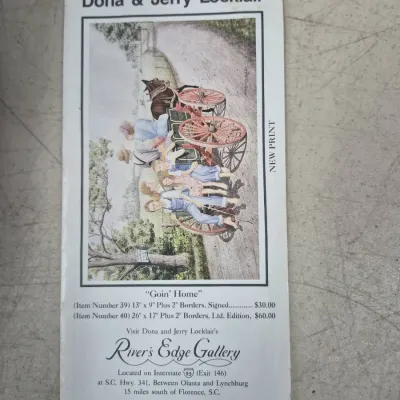 Sale Photo Thumbnail #478: Vintage promotional brochure for Art Prints by Dona & Jerry Locklair featuring their print titled "Goin' Home".