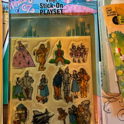 Sale Photo Thumbnail #102: Vintage 1988 The Wizard of Oz vinyl stick-on playset, unopened in its original packaging.