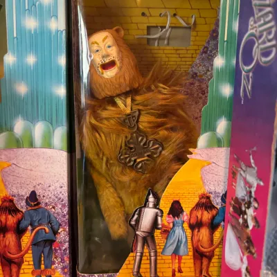 Vintage 1988 Turner Entertainment The Wizard of Oz Cowardly Lion doll in original 50th Anniversary packaging.
