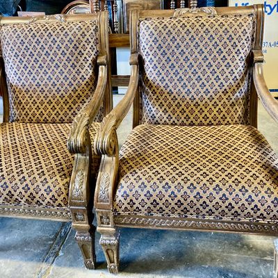Sale Photo Thumbnail #285: French neo-classical carved wooden arm chairs