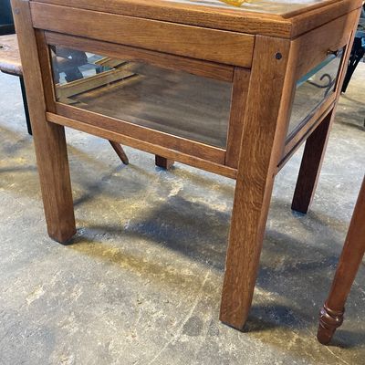 Sale Photo Thumbnail #262: Italian style display sidetable with stone style top