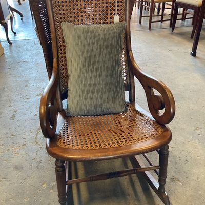 Sale Photo Thumbnail #269: Cane rocker. Needs reepair on cane.