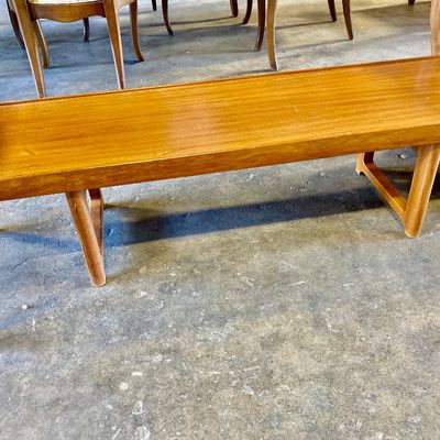 Sale Photo Thumbnail #260: 1960's crafted teakwood bench or coffee table. Might be a product from Norway.
