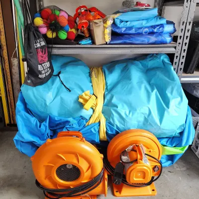 Large Mystery Lot of Outdoor Inflatable Games, Blowers & Toy Accessories