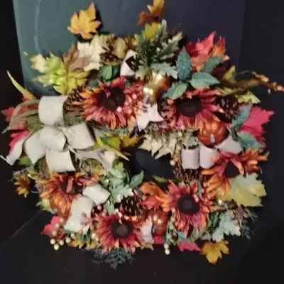 Fall Harvest Sunflower & Autumn Wreath with Balsam Hill Storage Bag