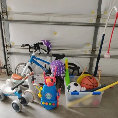 Large Children's Bicycle, Balance Bikes & Sports Equipment Lot