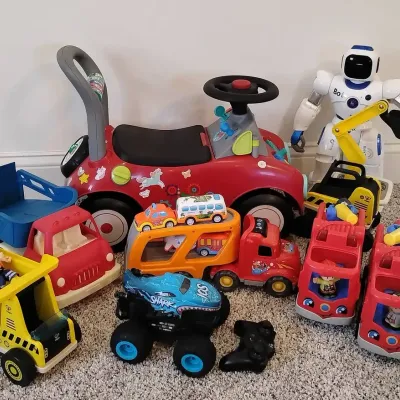 Large Assorted Children's Toy Lot – Ride-On Car, Robot, Trucks & Remote- Monster Truck
