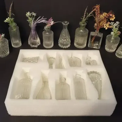 21 Pc Assorted Clear Glass Bud Vase Collection
