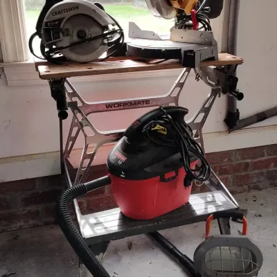 Folding Workmate Table And Electric Hand Tools/Table Saw With Shop Light 
