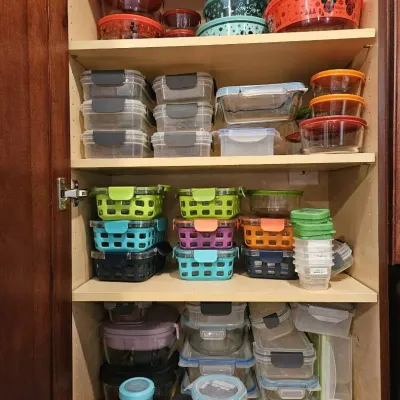 Large Mystery Lot of Food Storage Containers – Entire Cabinet Contents
