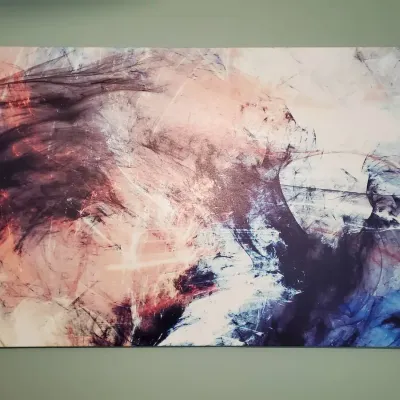 Large Contemporary Abstract Canvas Wall Art – Pink, Purple & Blue